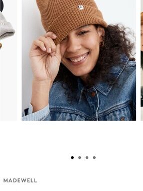 NWT Madewell Recycled cotton Beanie in Sage Green/blue resourced cuffed